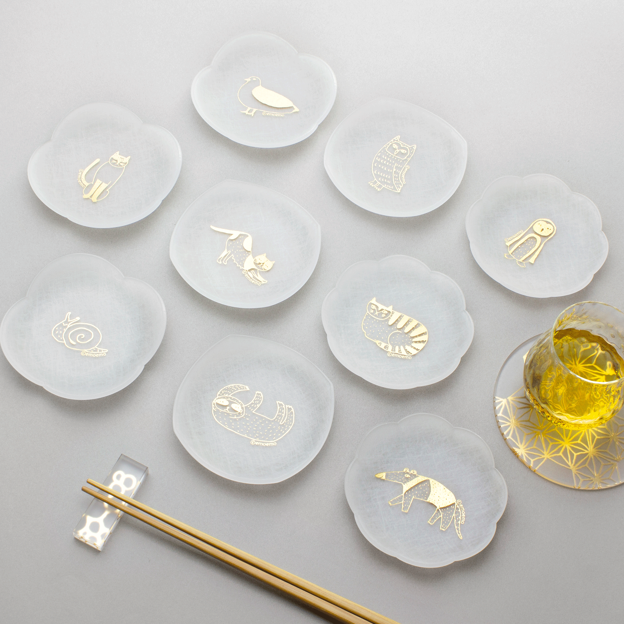 emoemo×toumei 箔 comamezara 8cm 貼箱入り9枚セット emoemo×toumei 箔 comamezara 8cm 貼箱入り9枚セット