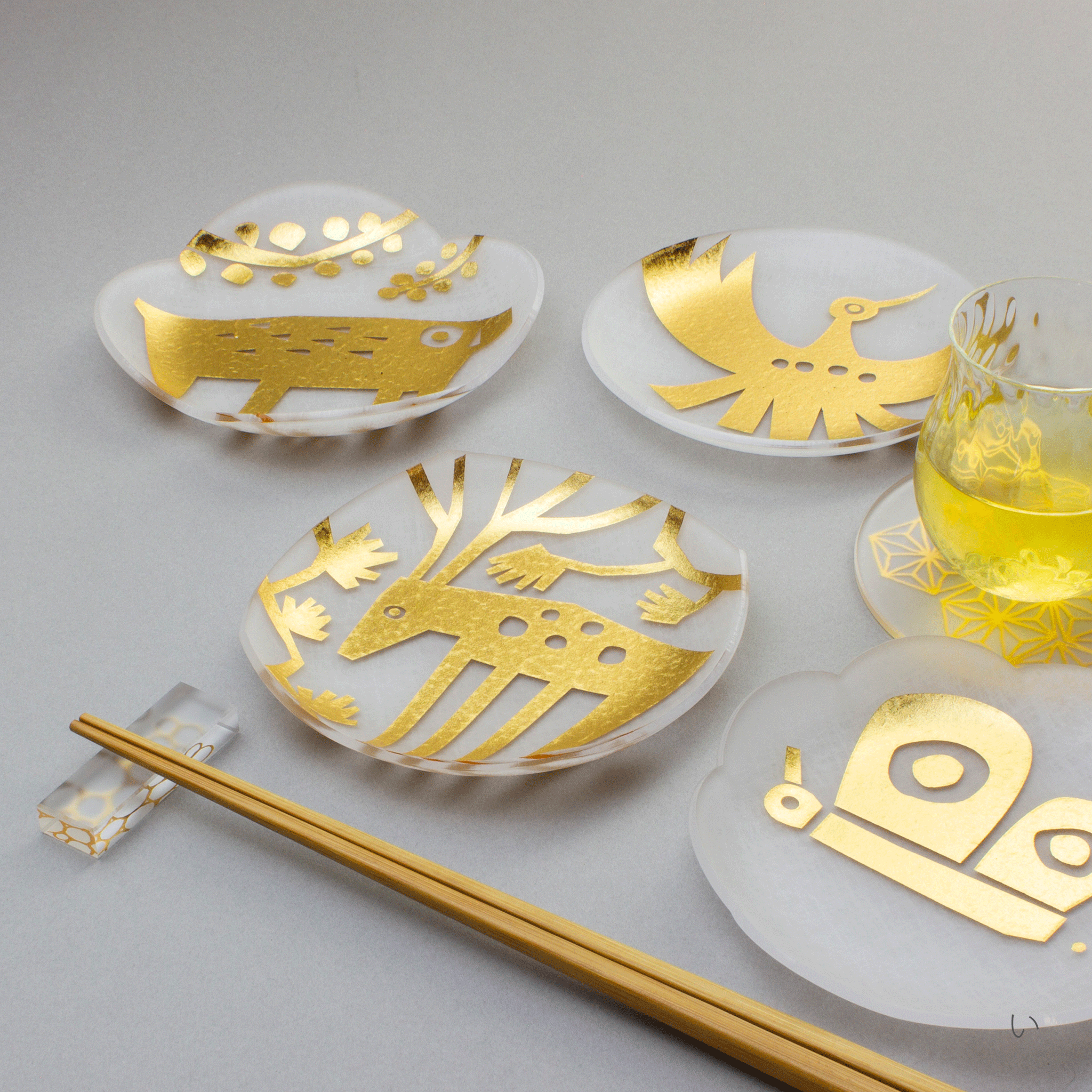 箔 まめざら 祝い 11cm 木箱入り4枚セット | toumei online store 箔 まめざら 祝い 11cm 木箱入り4枚セット | toumei online store