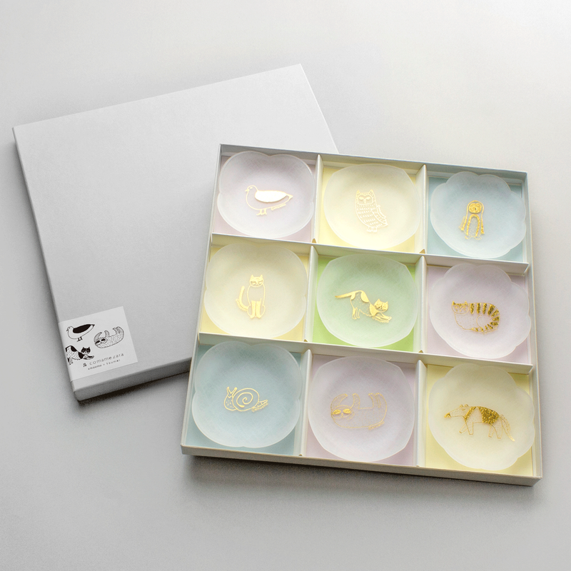 ハチャカ ボロス 箔押し 4枚セット emoemo×toumei 箔 comamezara 8cm 貼箱入り9枚セット