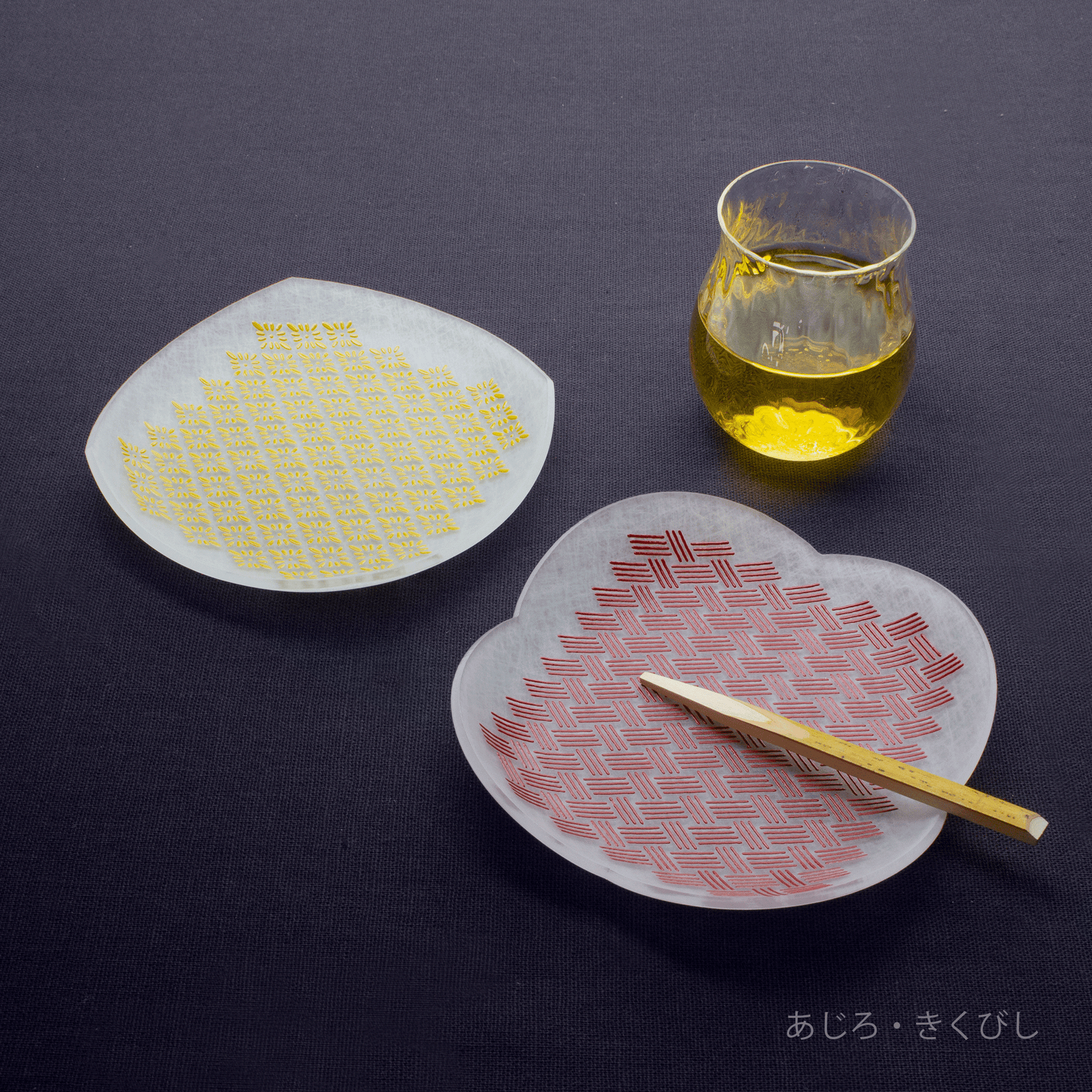 toumei×DOTS 京印伝 漆 まめざら 11cm木箱入2枚セット