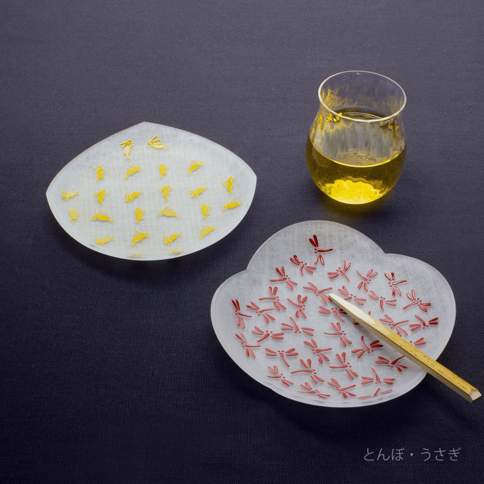 toumei×DOTS 京印伝 漆 まめざら 11cm木箱入2枚セット