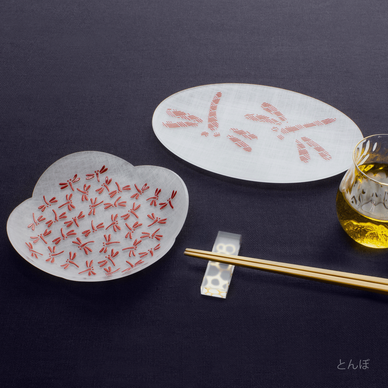 toumei×DOTS 京印伝 漆 まめざら11+コーバル15.5木箱入2種セット toumei×DOTS 京印伝 漆 まめざら11+コーバル15.5木箱入2種セット