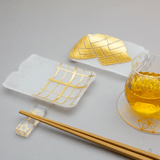 箔 mamezara naga shikaku 木箱入り2枚セット