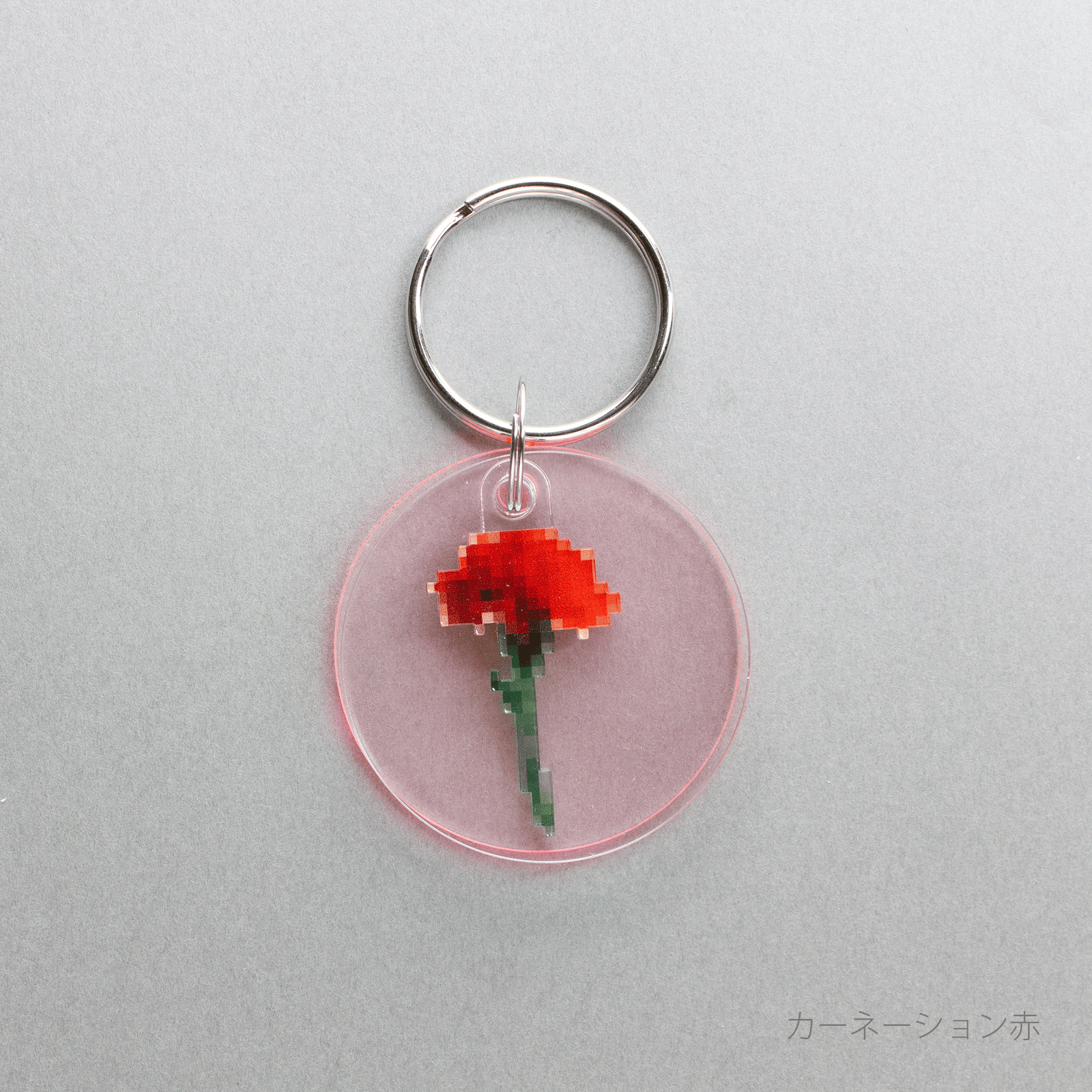 フリップキーホルダー pixel flower – toumei フリップキーホルダー pixel flower – toumei