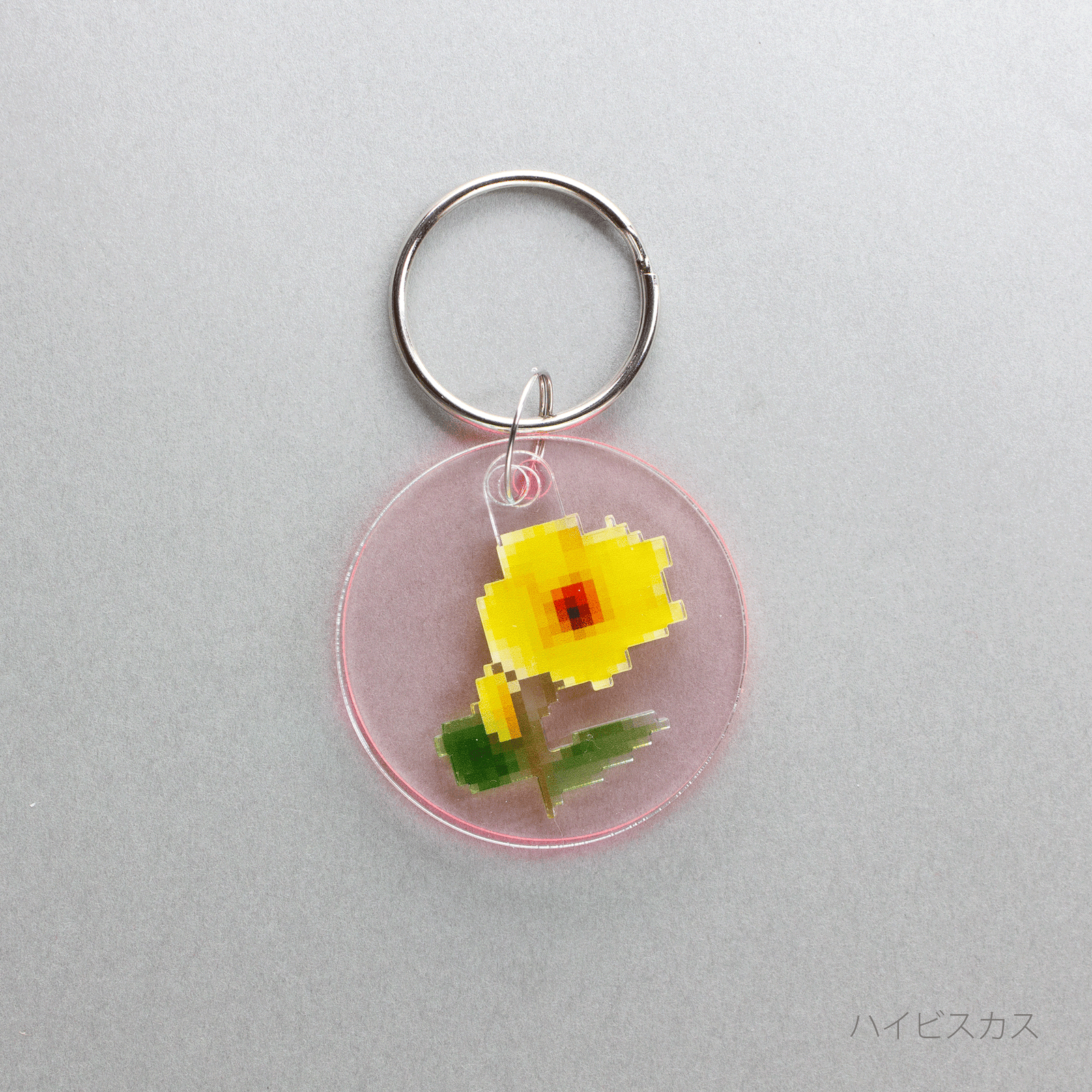 フリップキーホルダー pixel flower – toumei フリップキーホルダー pixel flower – toumei