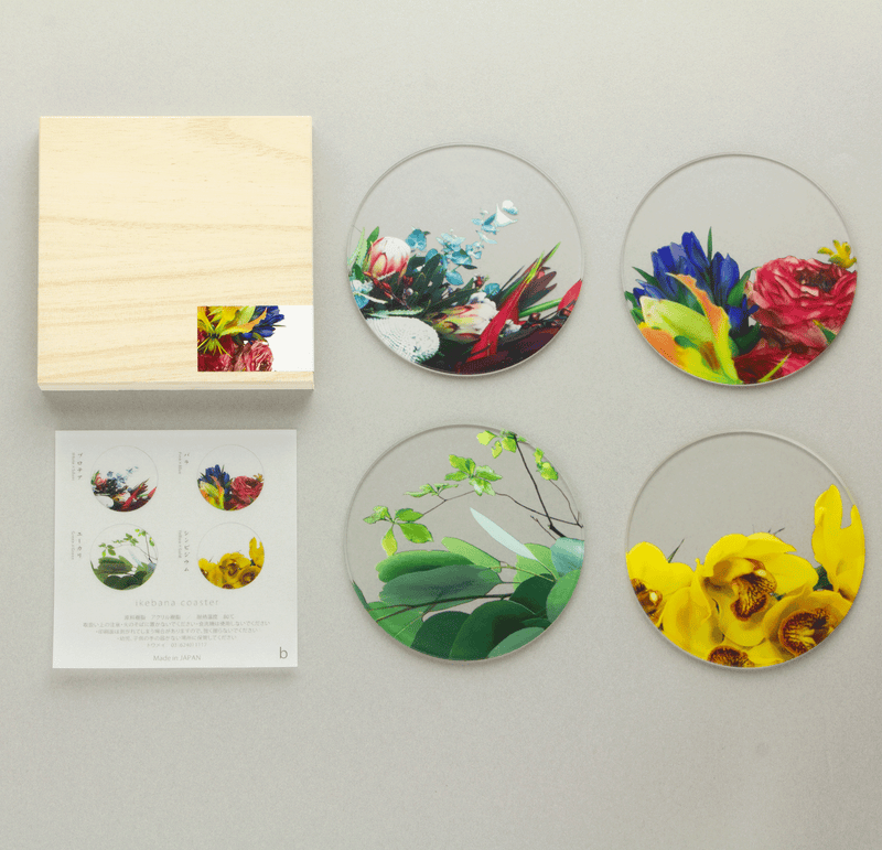 ikebana コースター 木箱入り4枚セット | toumei online store ikebana コースター 木箱入り4枚セット | toumei online store
