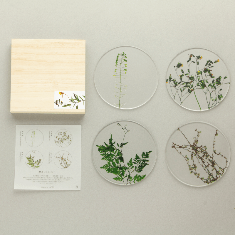 押花 コースター 木箱入り4枚セット | toumei online store 押花 コースター 木箱入り4枚セット | toumei online store
