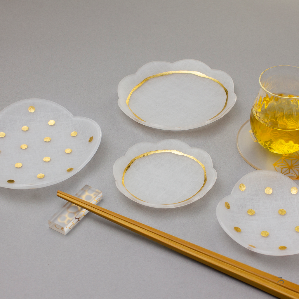 あずきまめさま専用 箔 まめざら 木箱入り2サイズ4枚セット | toumei online store