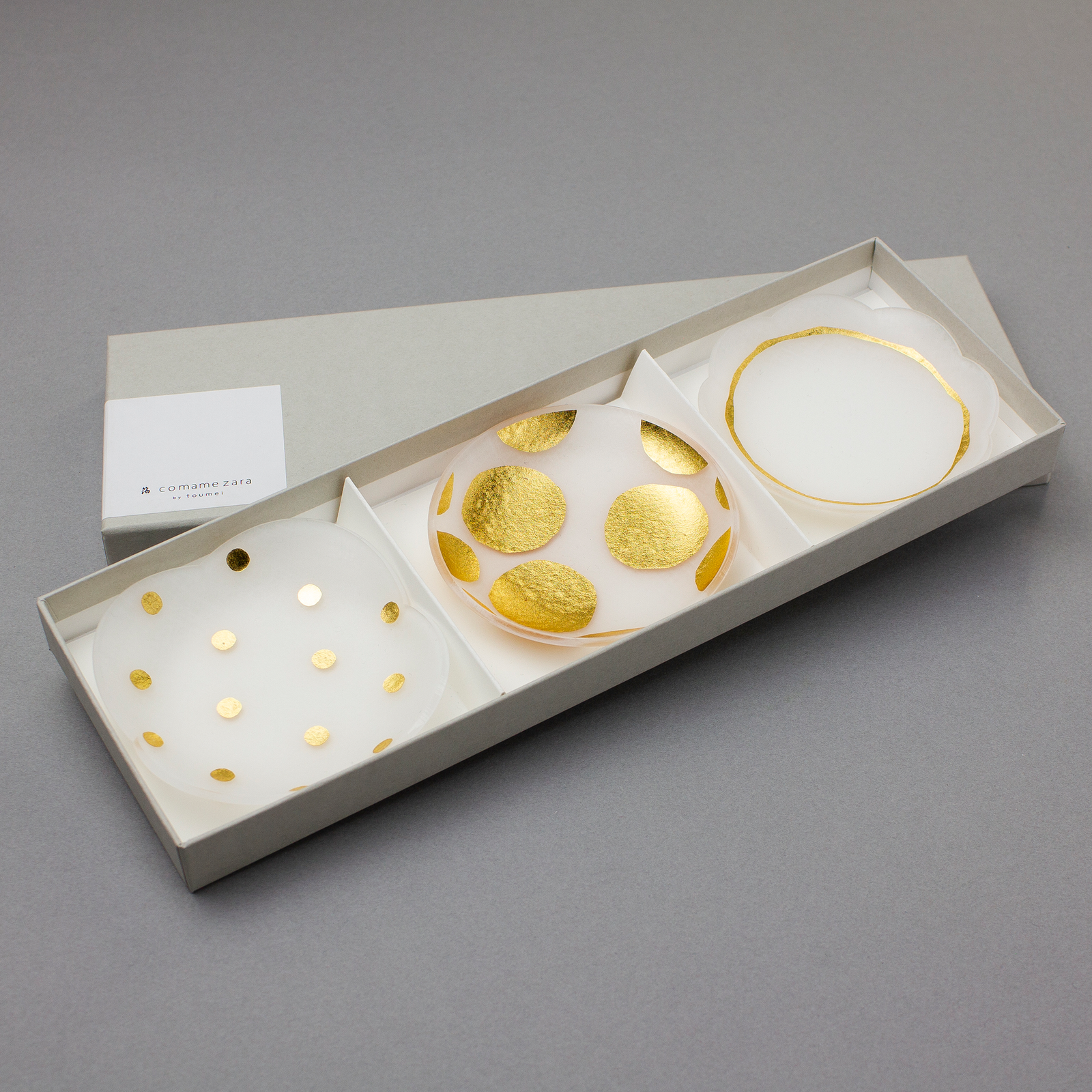 箔 こまめざら 貼箱入り3枚セット | toumei online store