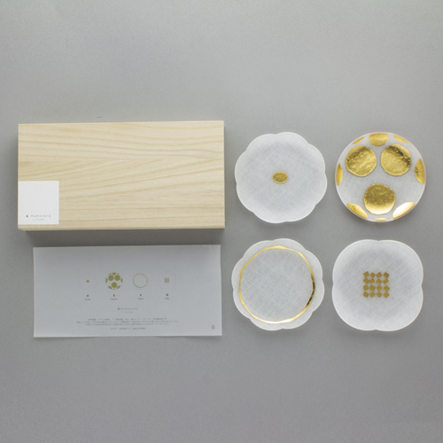 箔 まめざら 木箱入り4枚セット | toumei online store