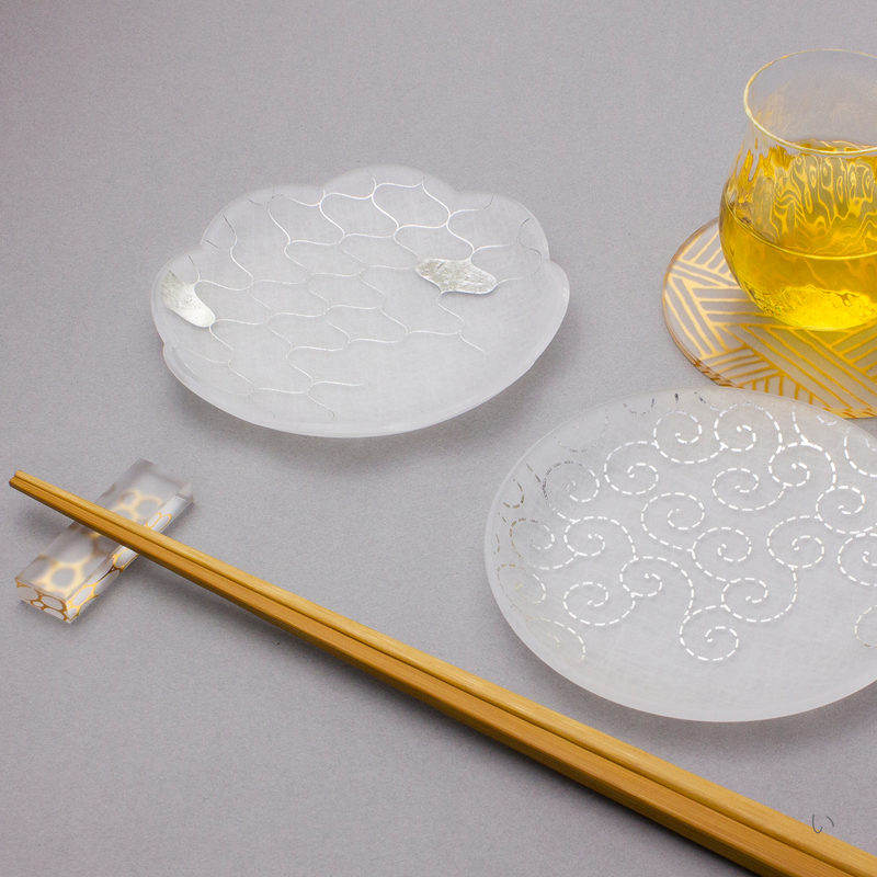 箔 まめざら ジオメトリー シルバー 2枚セット木箱入り 箔 まめざら ジオメトリー シルバー 2枚セット木箱入り